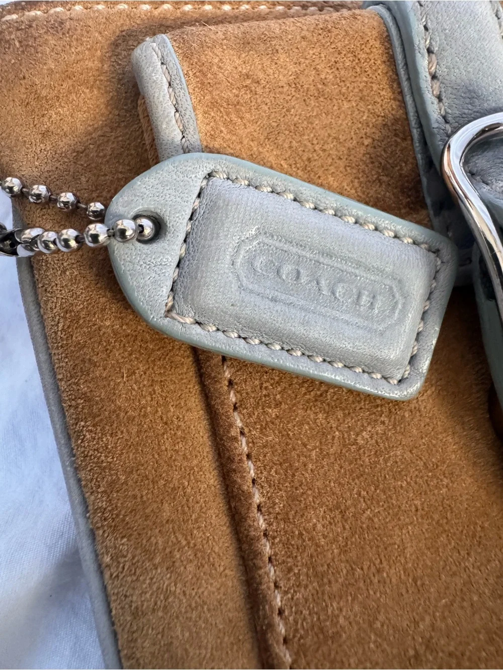 Coach Vintage Suede Y2K Cargo Pocket Wristlet Baguette